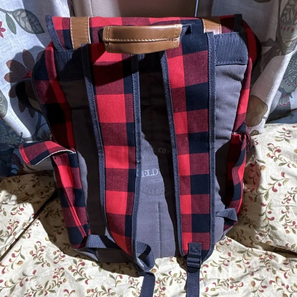 Ampersand Avenue Field & Co. Red/Black Plaid Backpack 20L Fits 13
